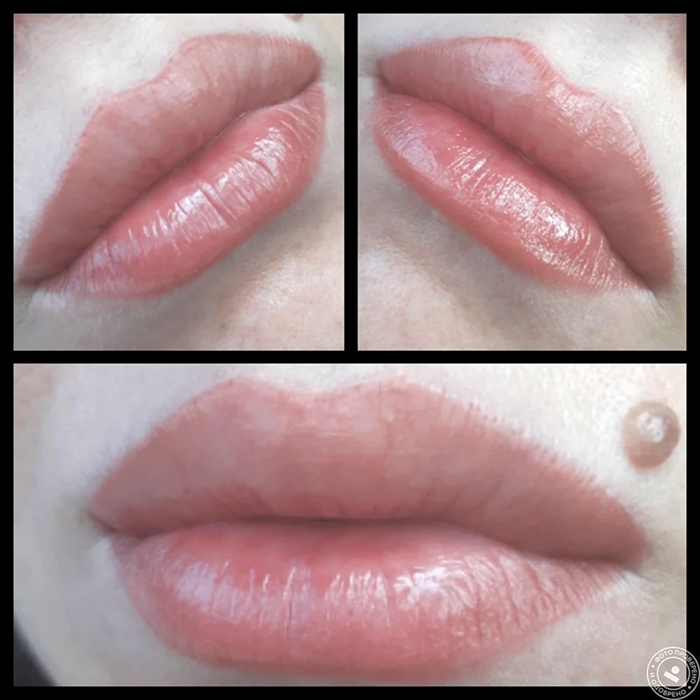 Перманентный макияж губ нюдовый эффект