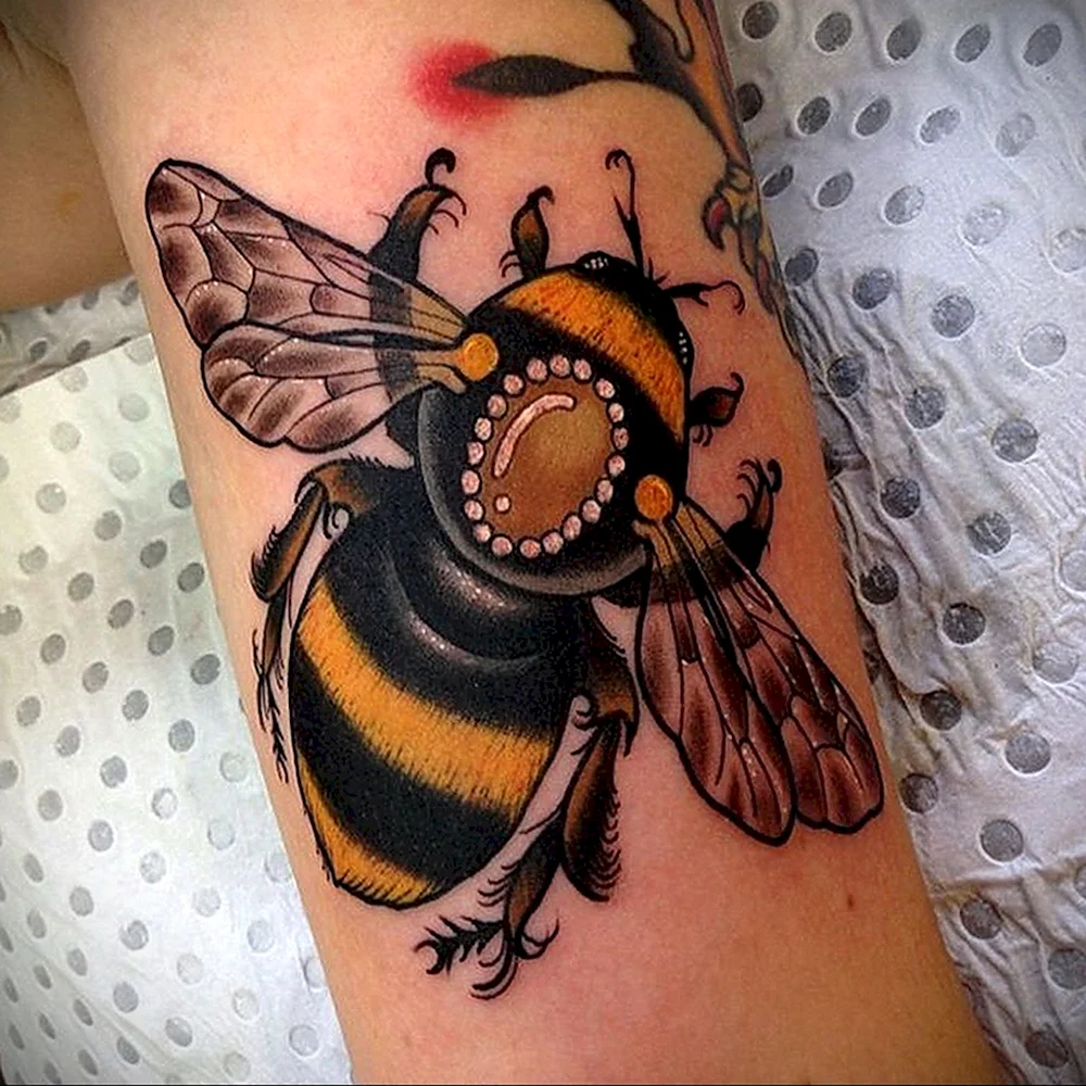Realistic Bee Tattoo