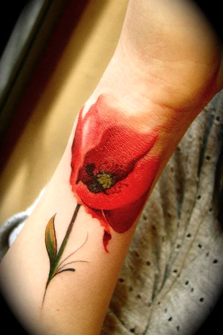 Red Flower Tattoo