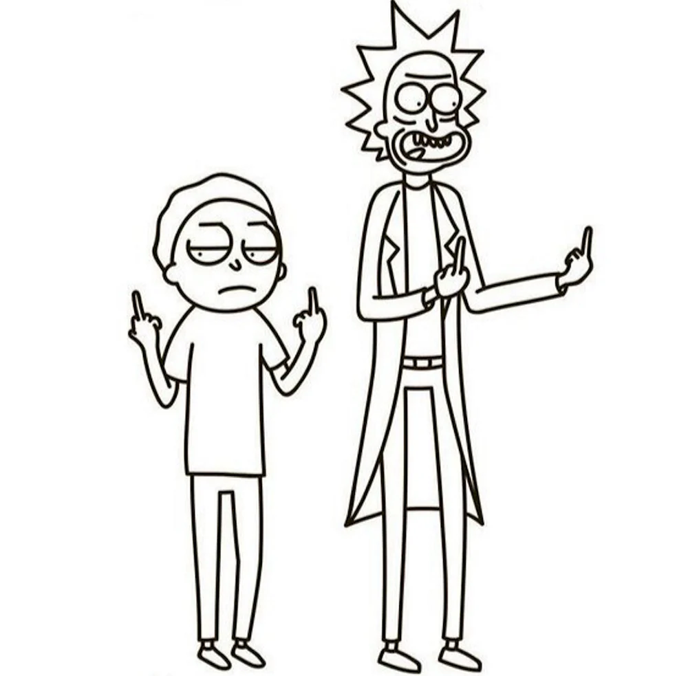 Rick and Morty Black and White