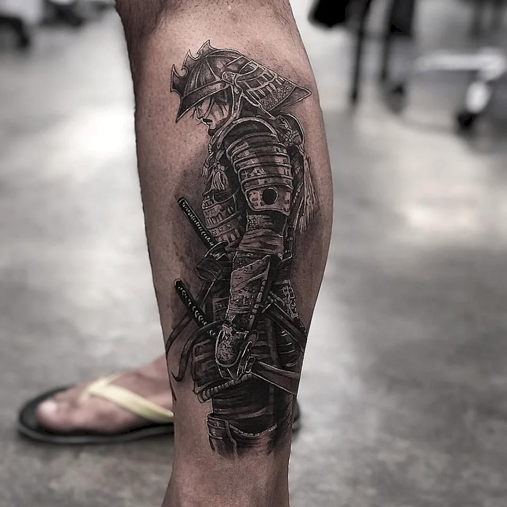 Samurai Tattoo Leg