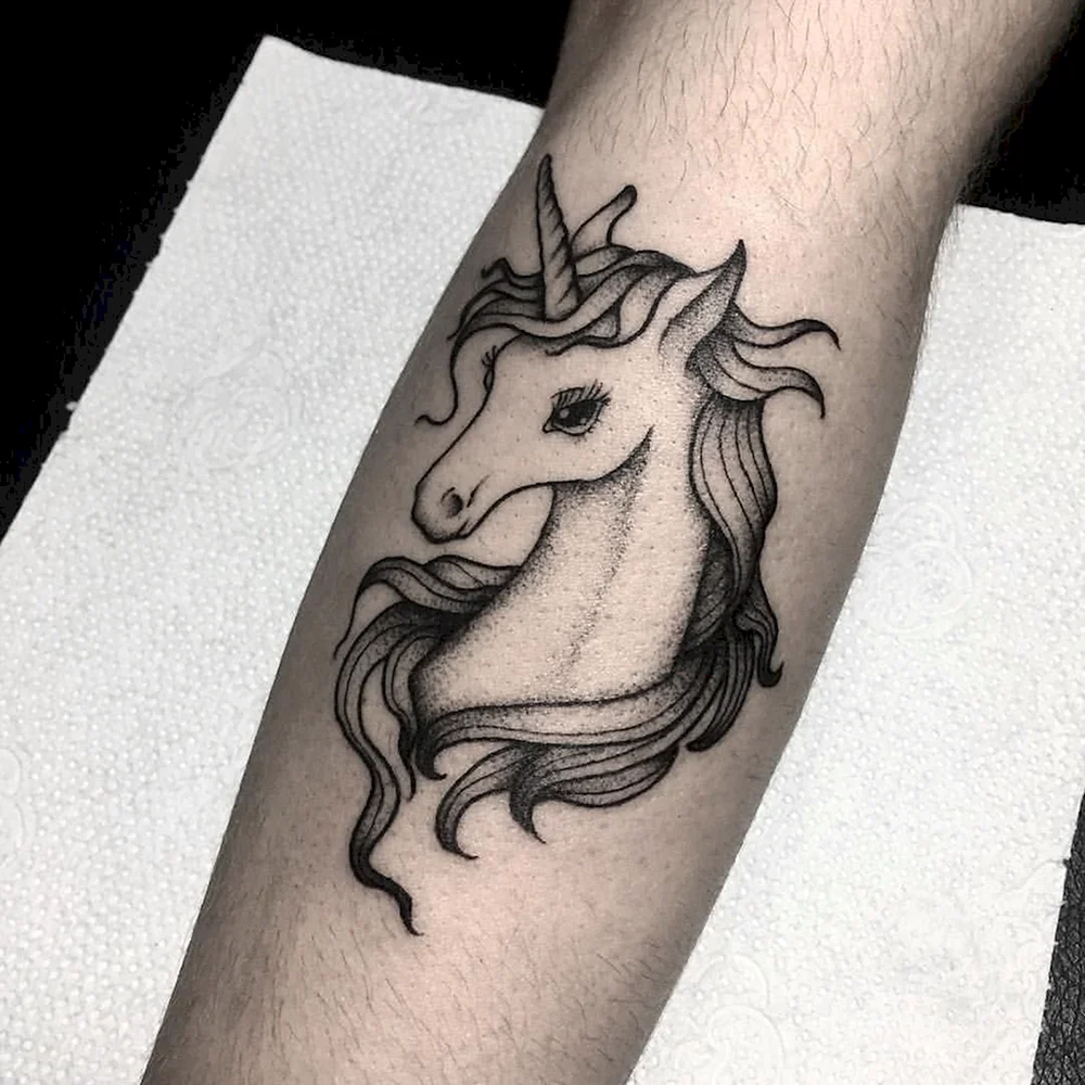 Simple Unicorn Tattoo
