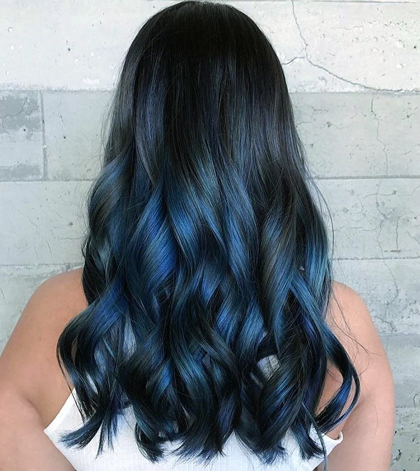 Синие волосы окрашивание
