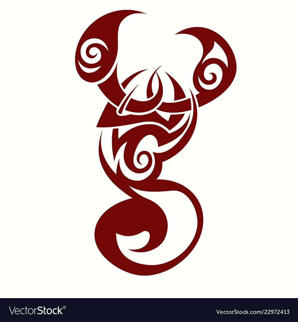 Скорпион в полинезийском стиле