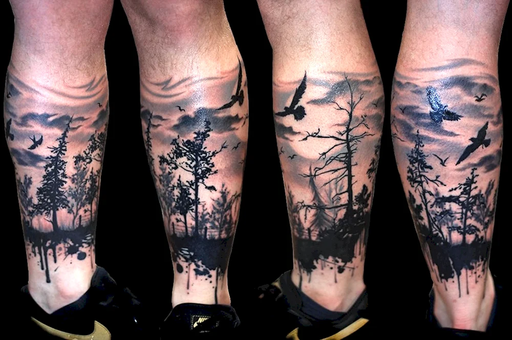 Skull Forest Tattoo