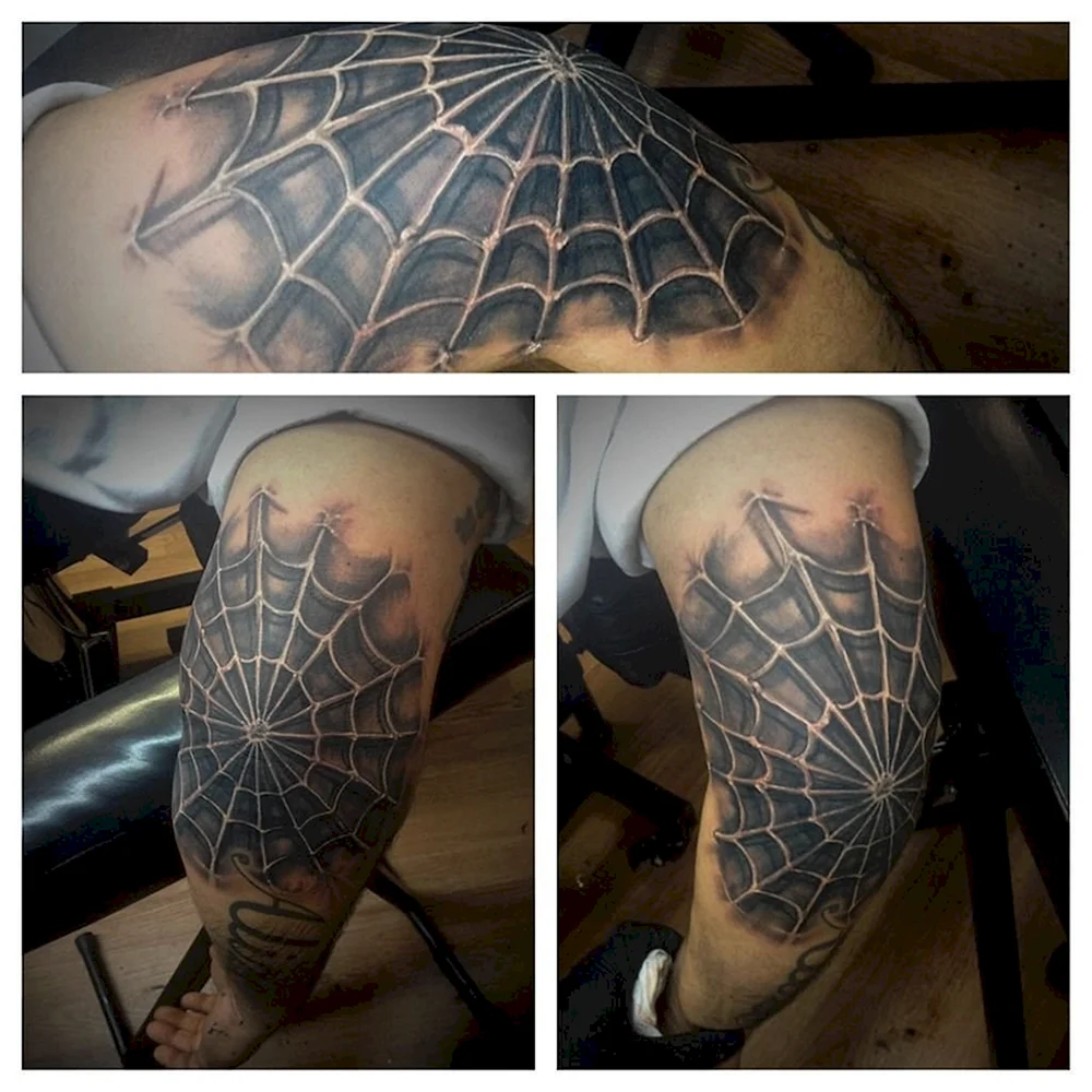 Skull Spider web Tattoo