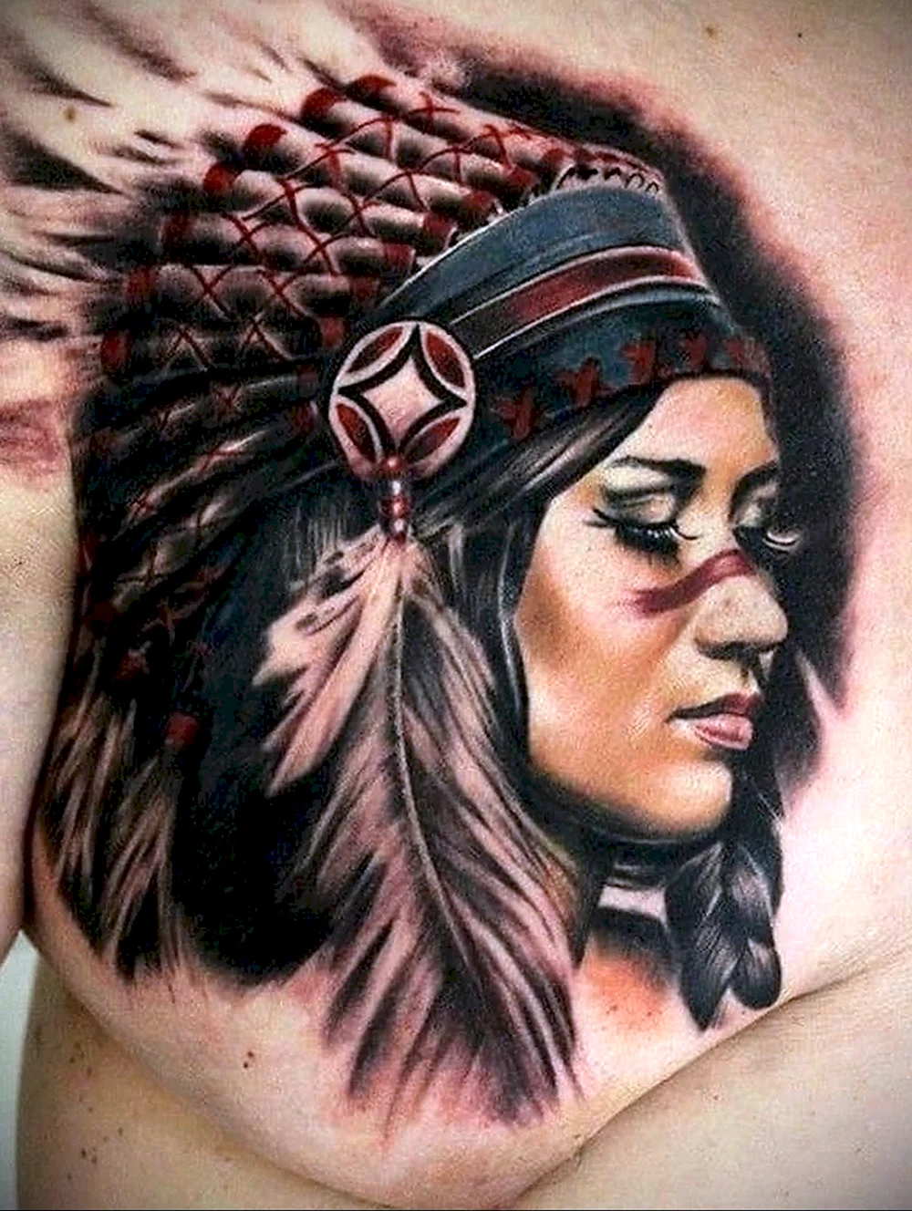 СКВО индейская женщина Татуировка