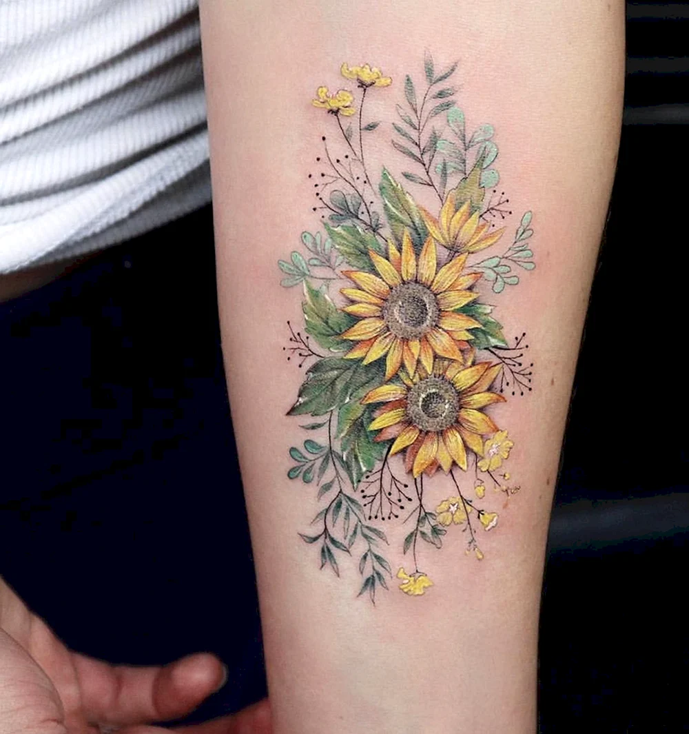 Sleeve Sunflower Tattoo