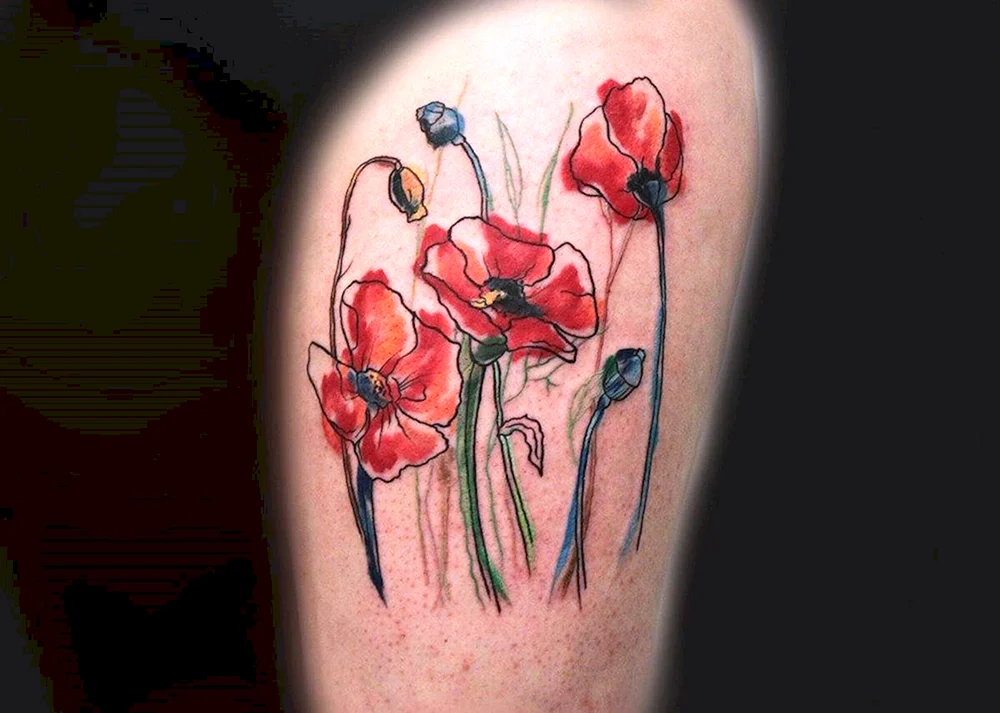 Soft Flowers Tattoo