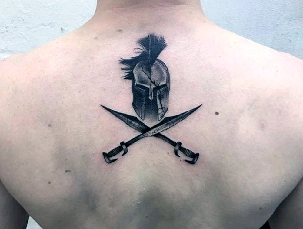 Spartan back Tattoo