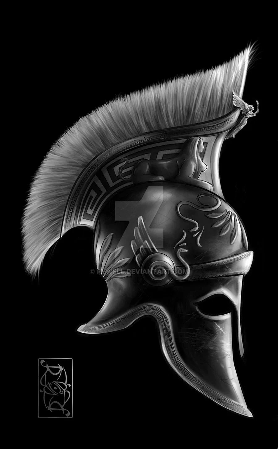 Spartan Helmet drawing