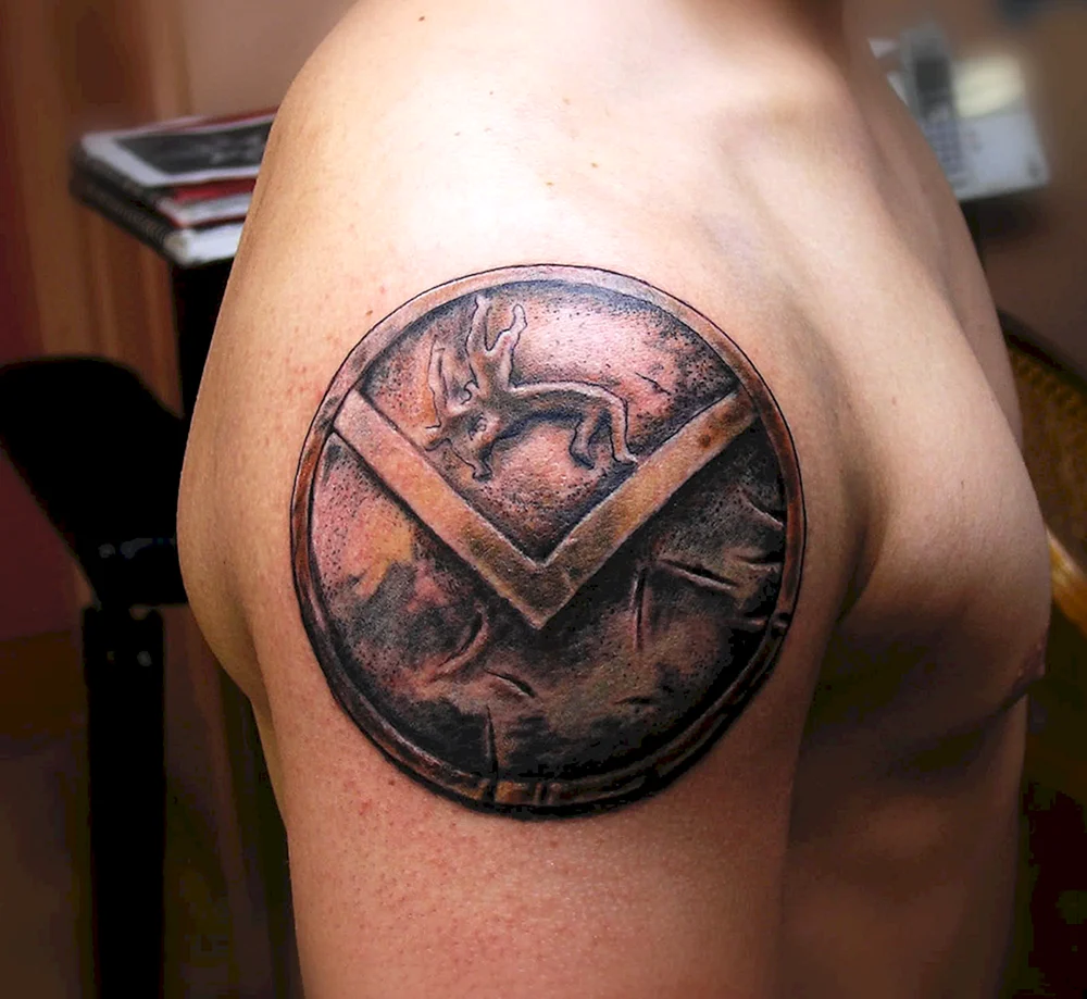 Spartan Shield Tattoo