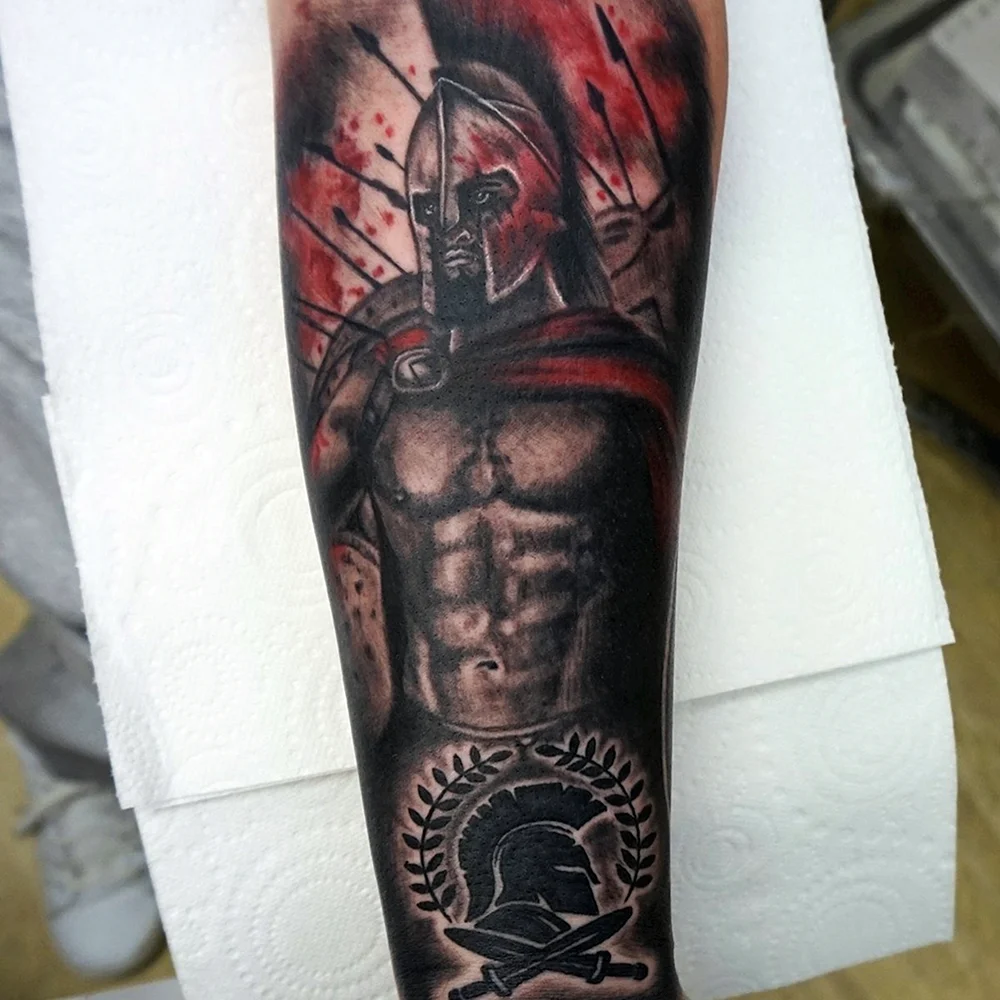 Spartan Warrior Tattoo Design background only