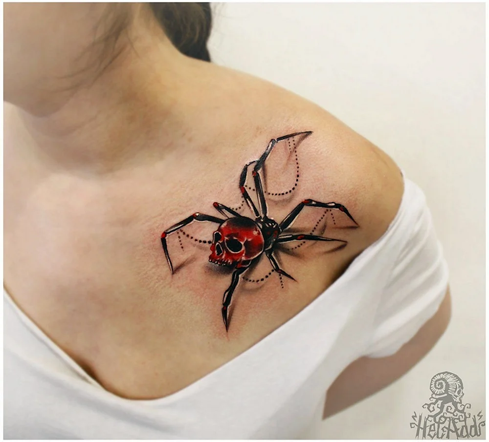 Spider 3d Tattoo