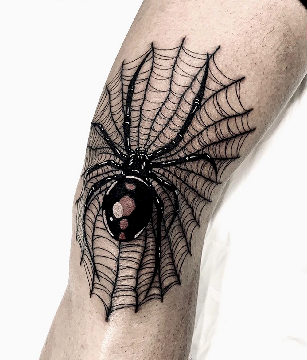Spider web Elbow Tattoo
