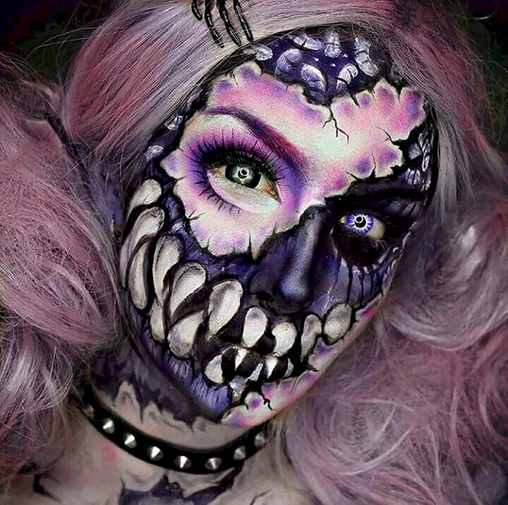 Страшный макияж на Хэллоуин