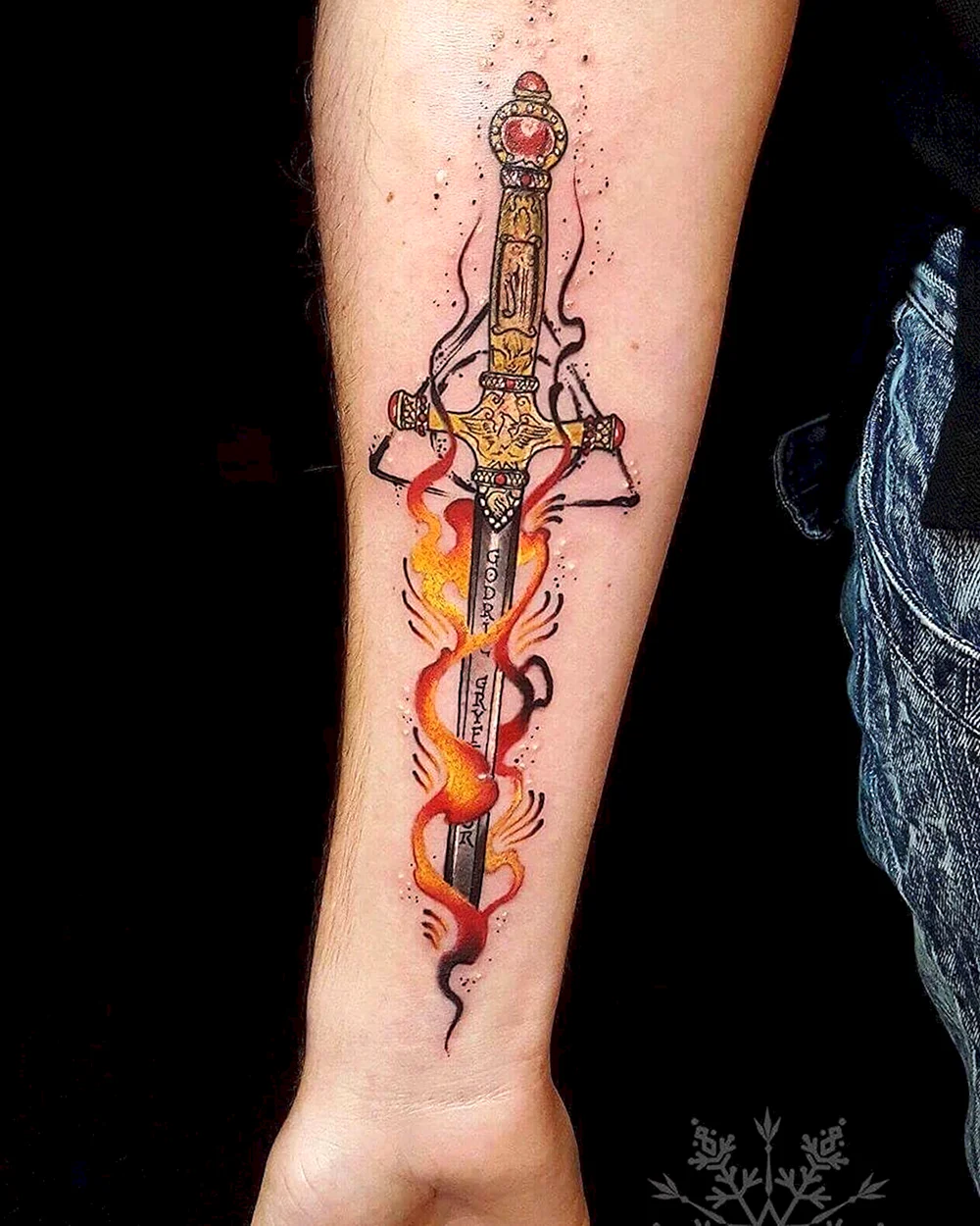Sword Fire Tattoo