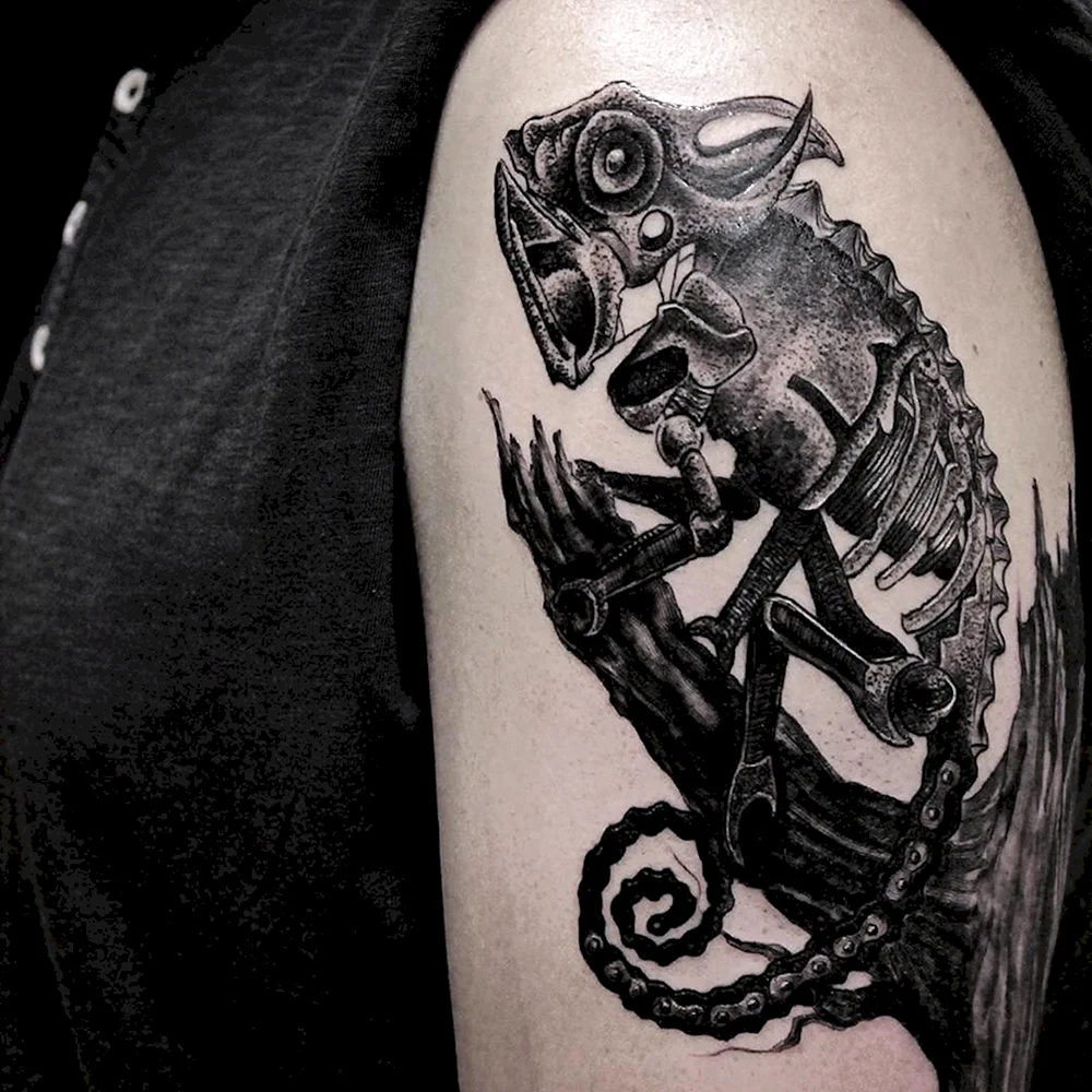 Tatto vector cute Chameleon