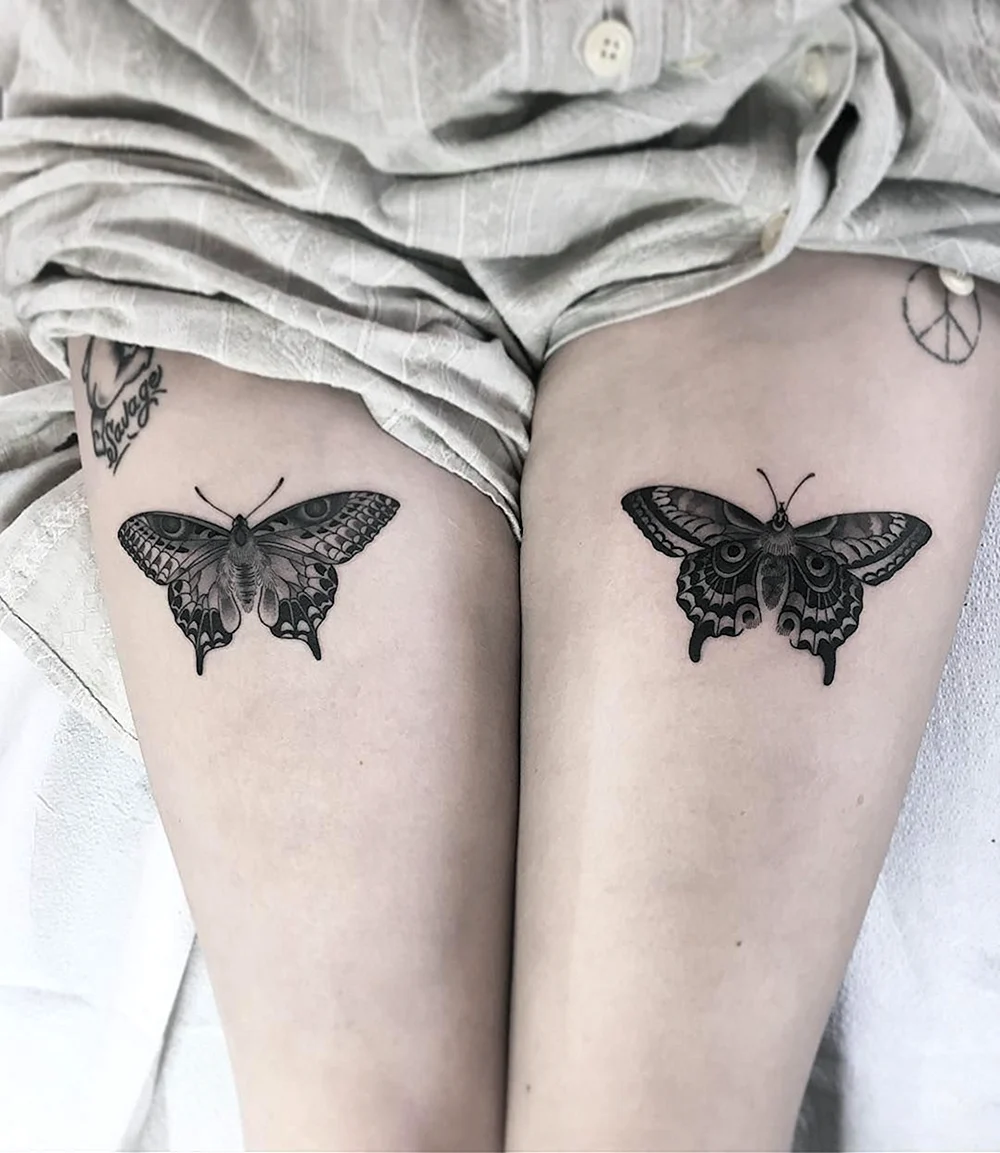 Tattoo Butterflies thigh