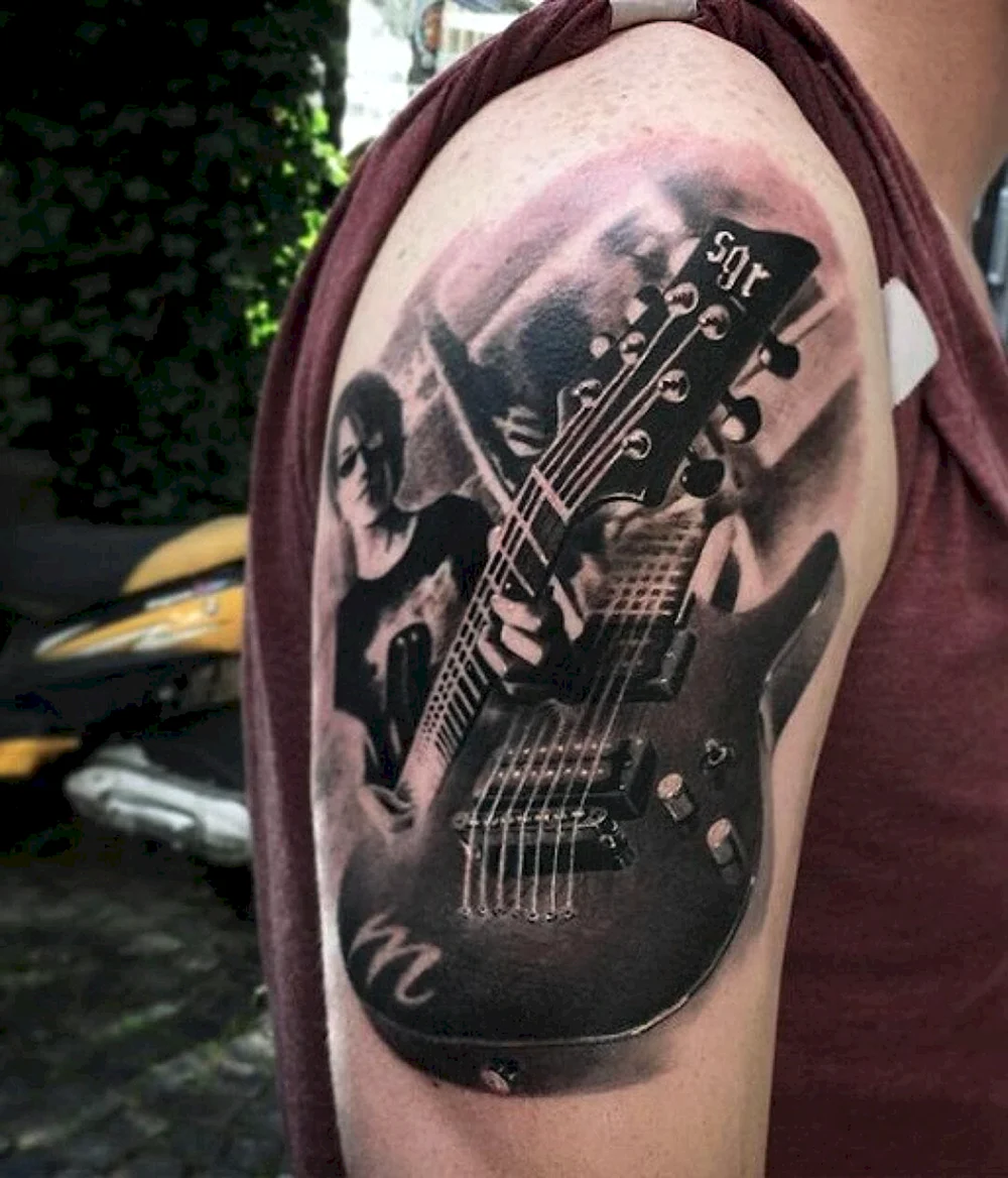 Tattoo Design Electric Guitar