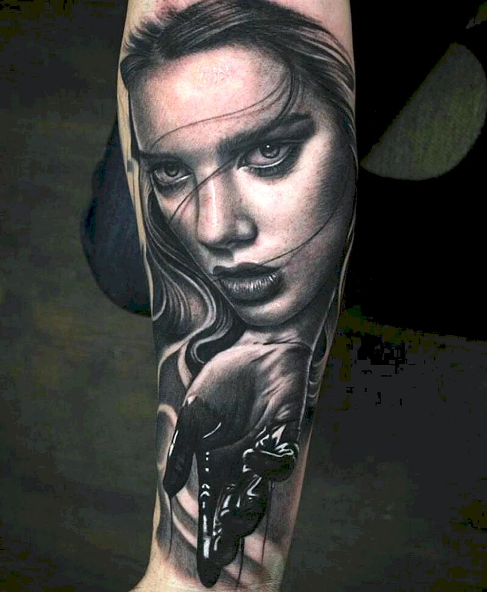 Tattoo girl portrait