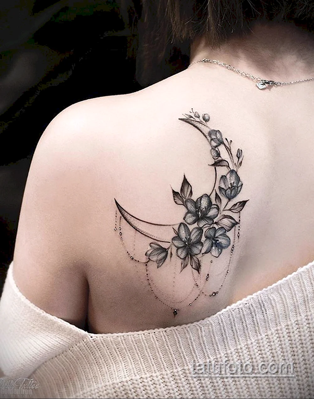 Tattoo Moon Flower