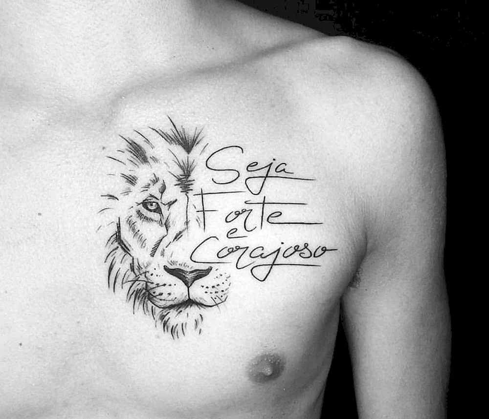 Tattoo na grudi Lev