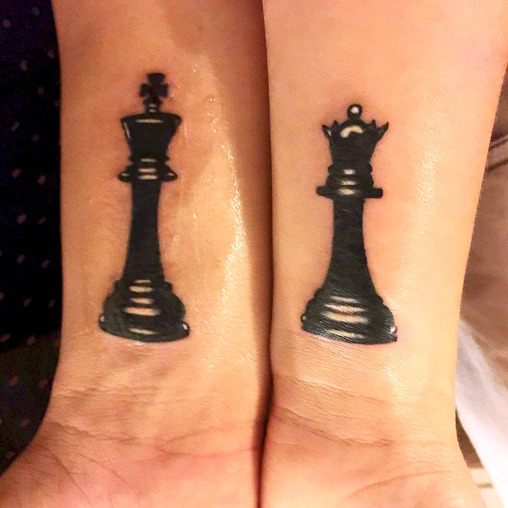 Тату шахматы Король и Королева