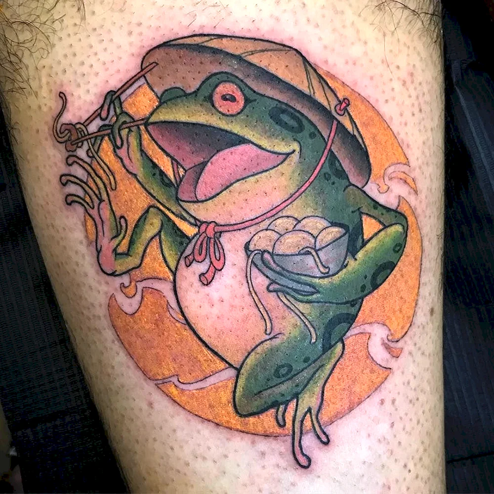 Татуировка лягушка