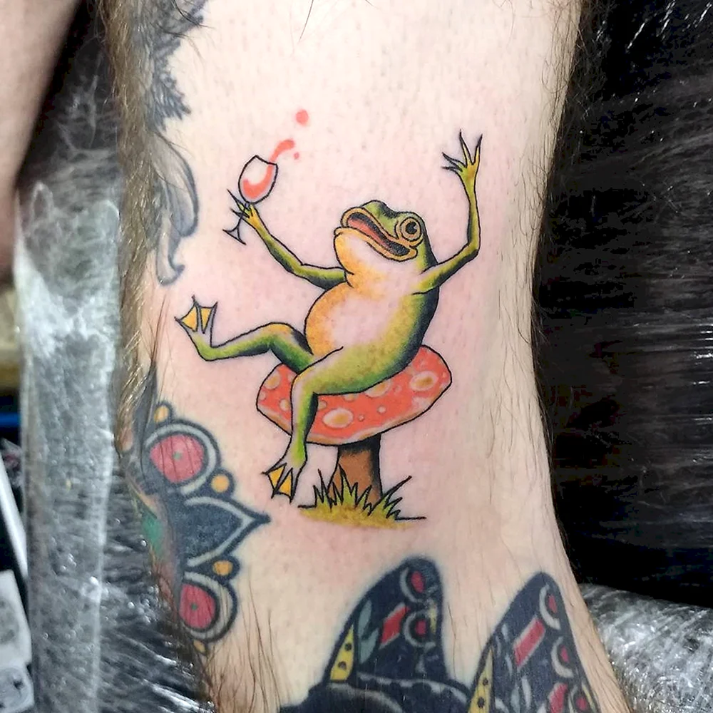 Татуировка лягушка