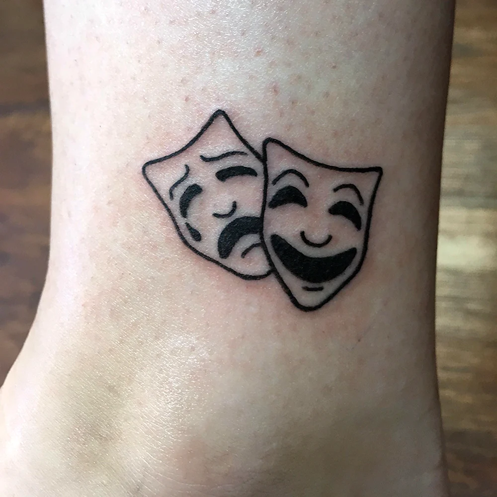 Theatre Mask Tattoo