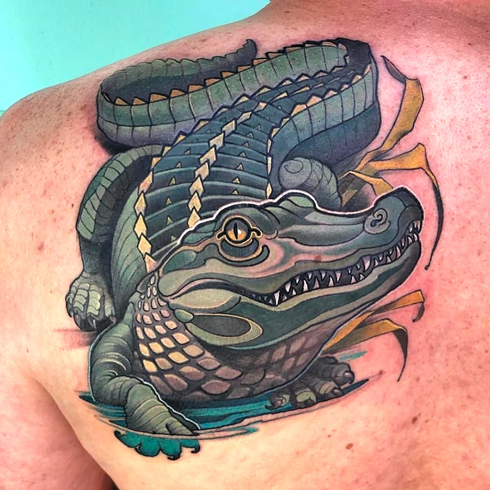 Traditional Crocodile Tattoo
