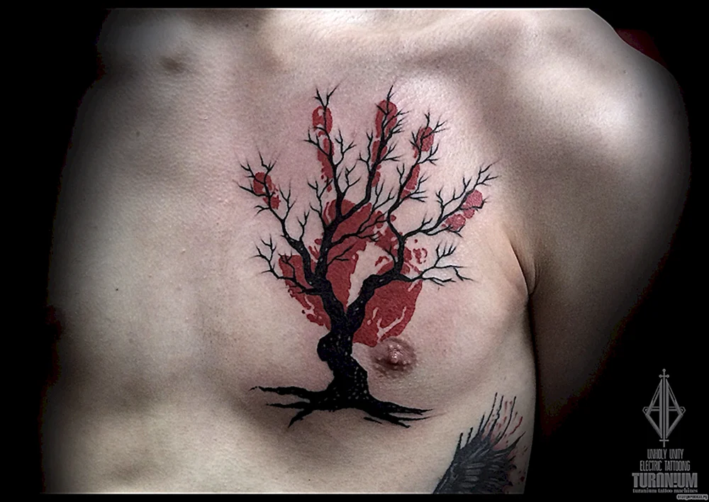 Trash Polka Tree Tattoo