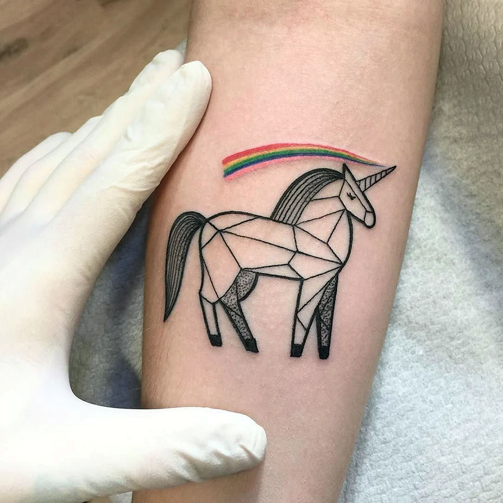 Unicorn Geometric Tattoo