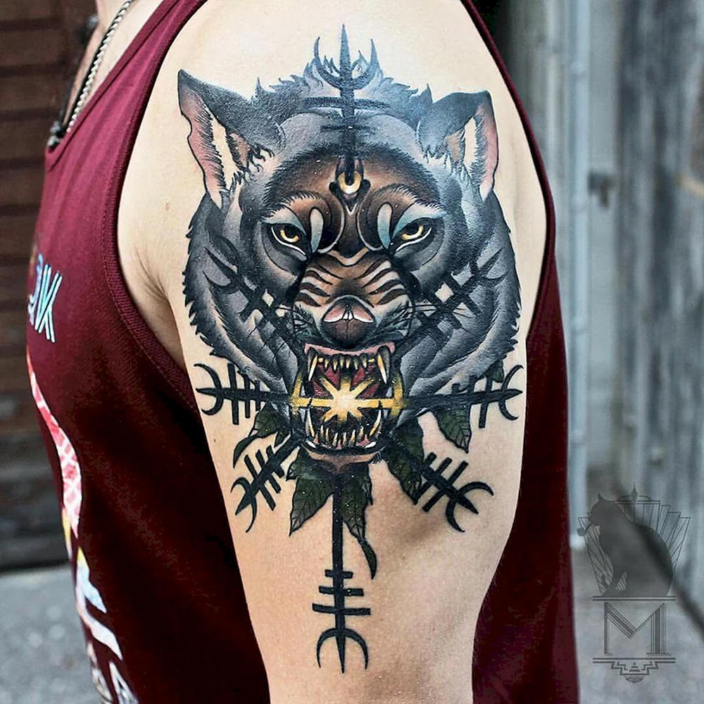 Viking Wolf Tattoo