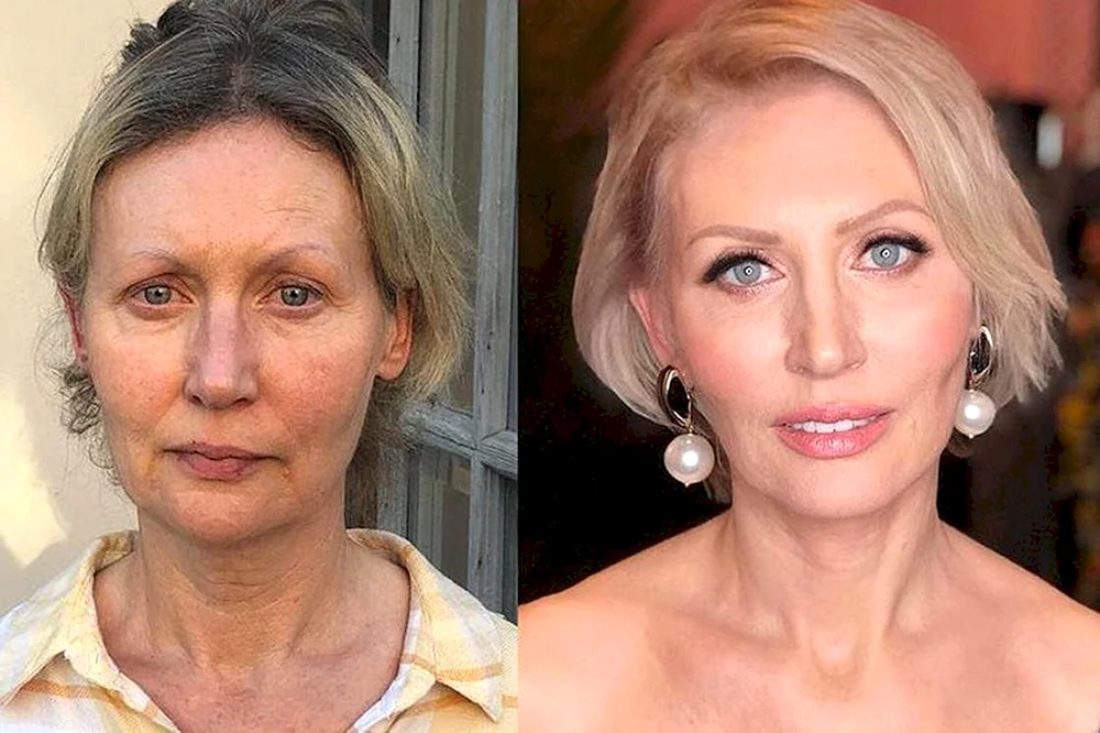 Возрастной макияж до и после