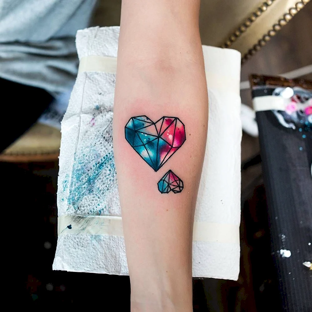Watercolor Tattoo Heart