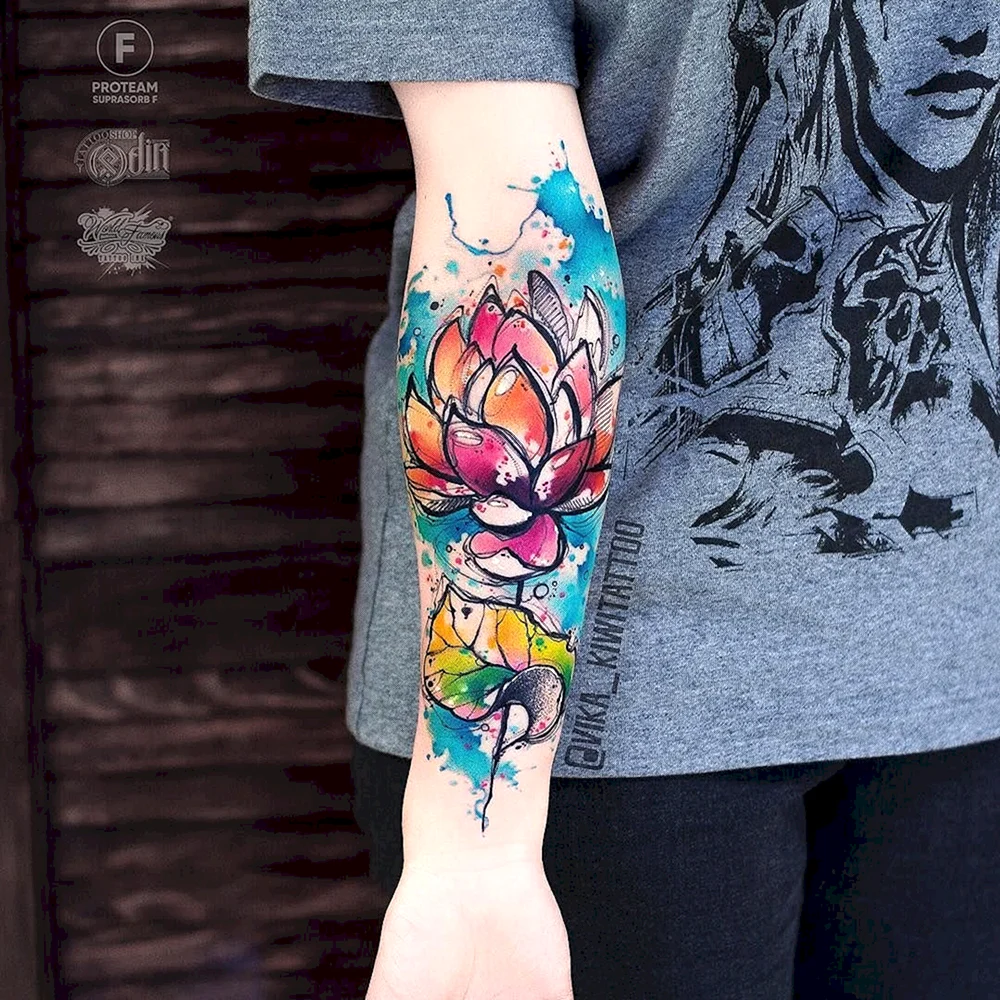 Watercolor Tattoo Sleeve Design