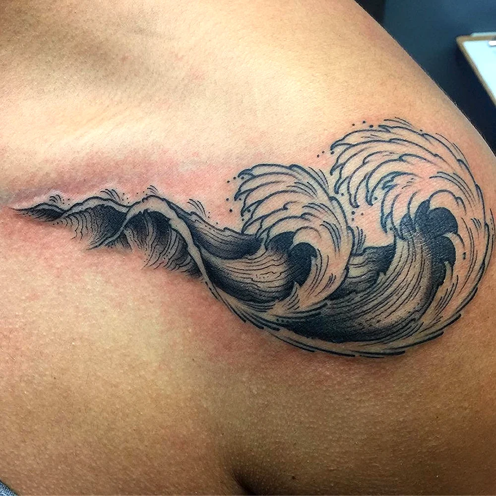 Waves Tattoo Design