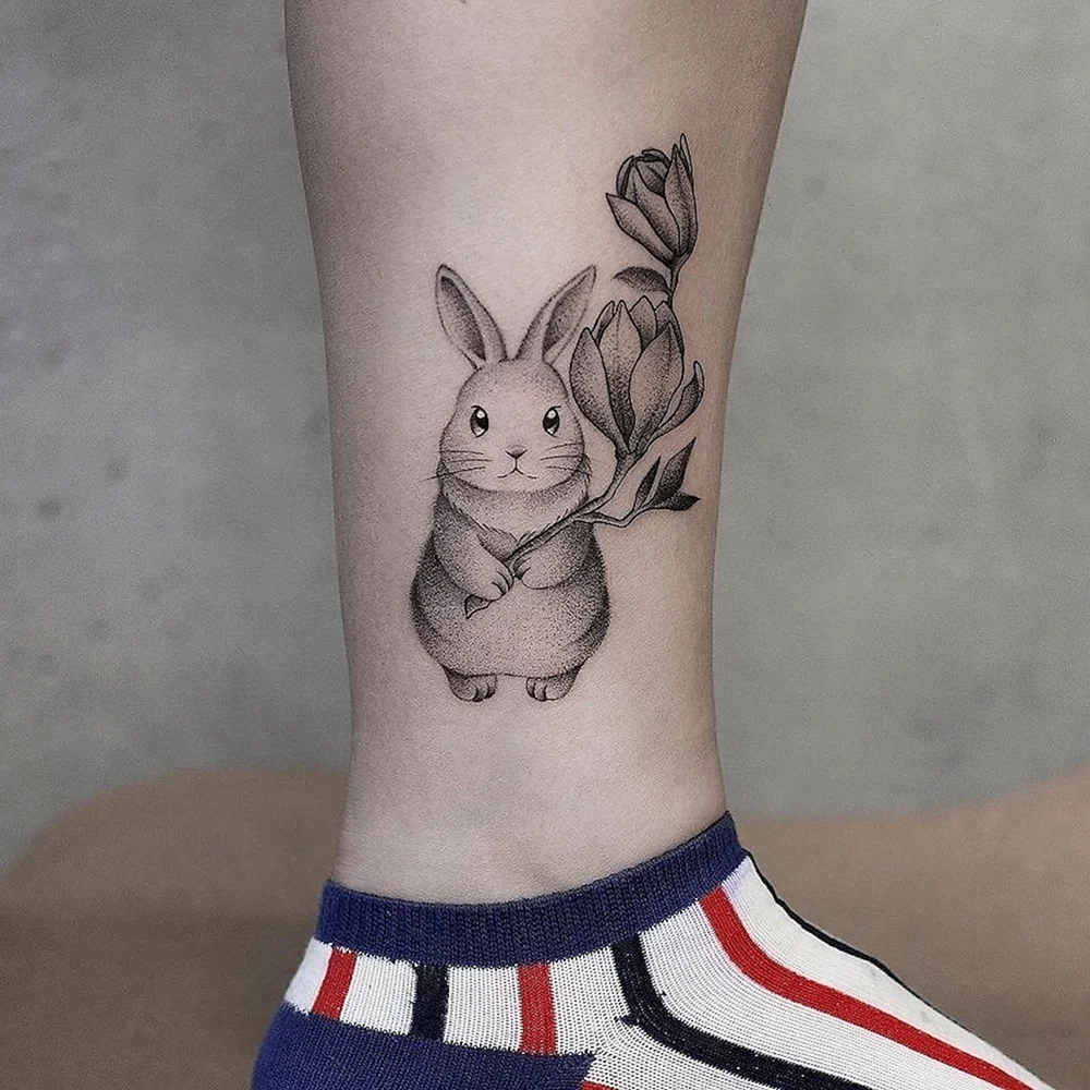 White Bunny Tattoo