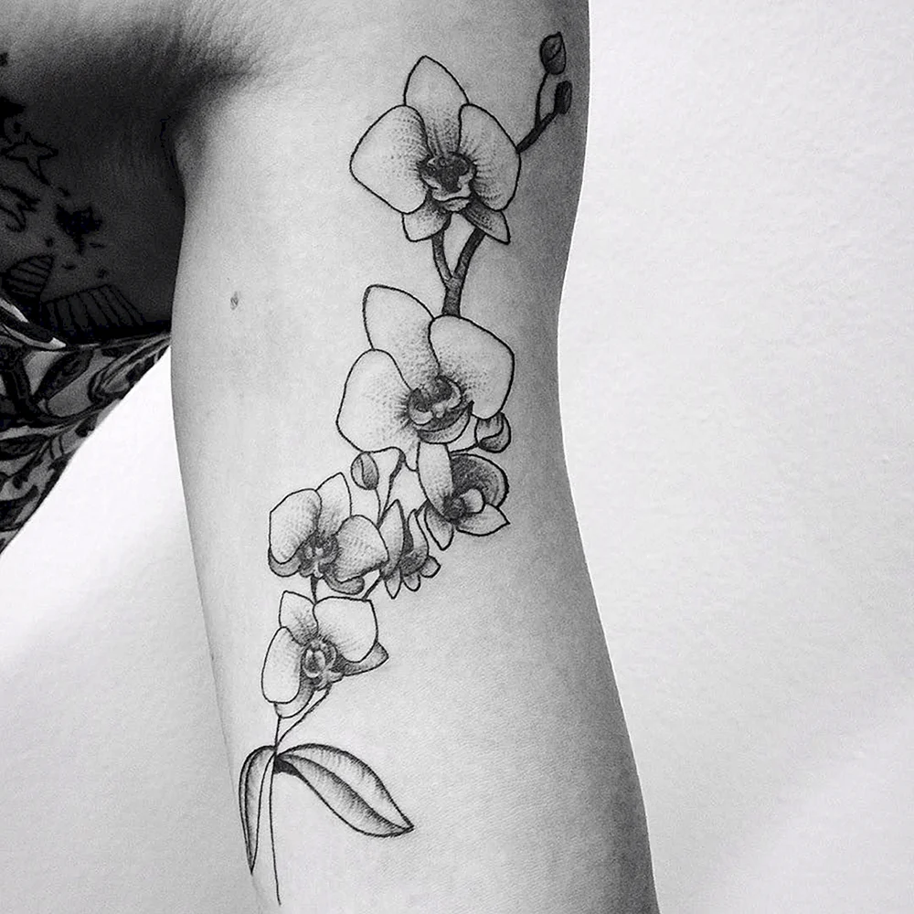 White transparent Bikini with tatto Flower