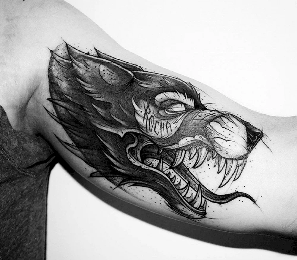 Wolf Raven Tattoo