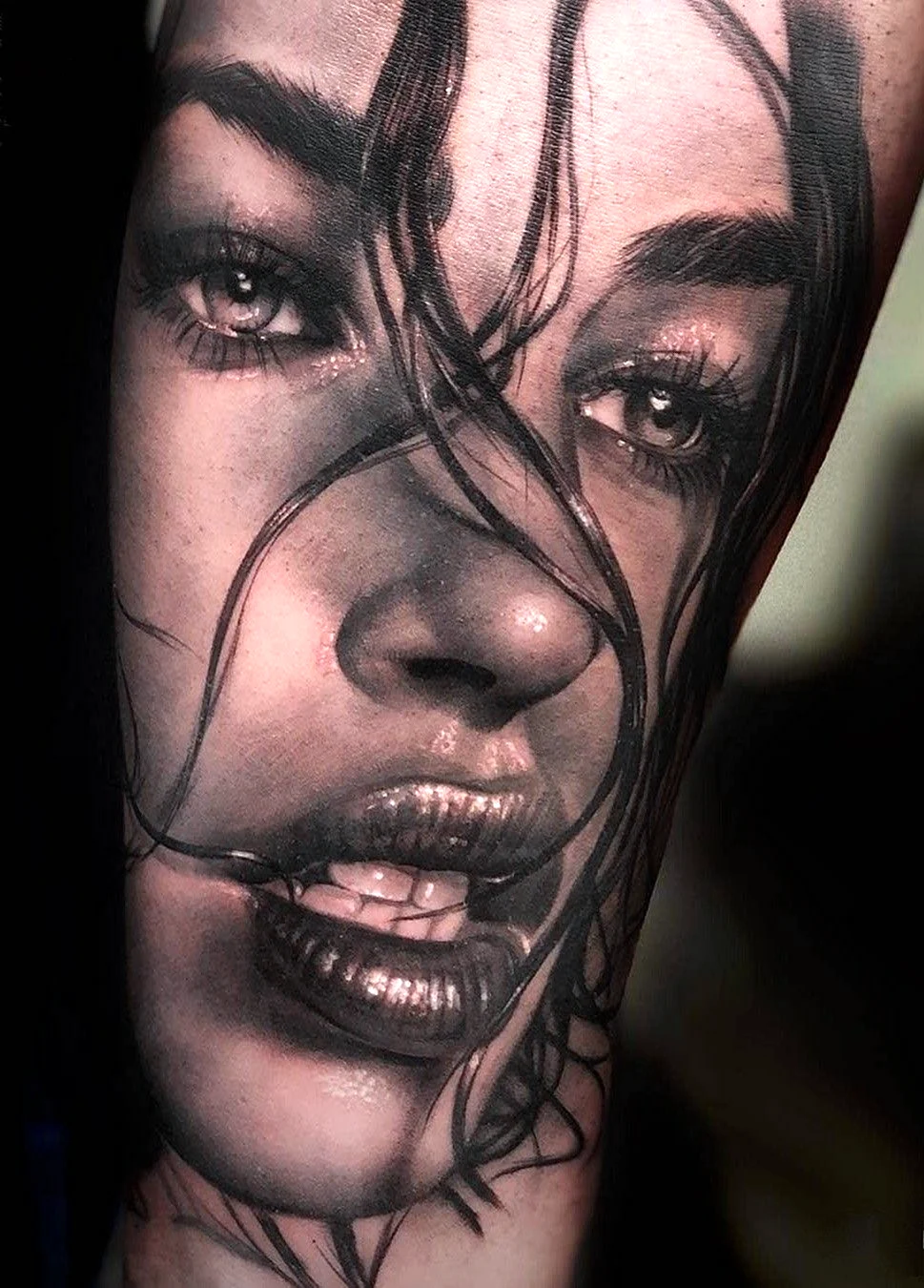 Woman face Tattoo Design