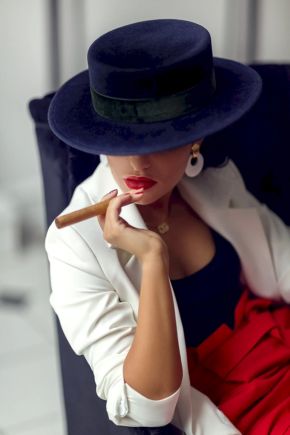 Woman smoking Elegant