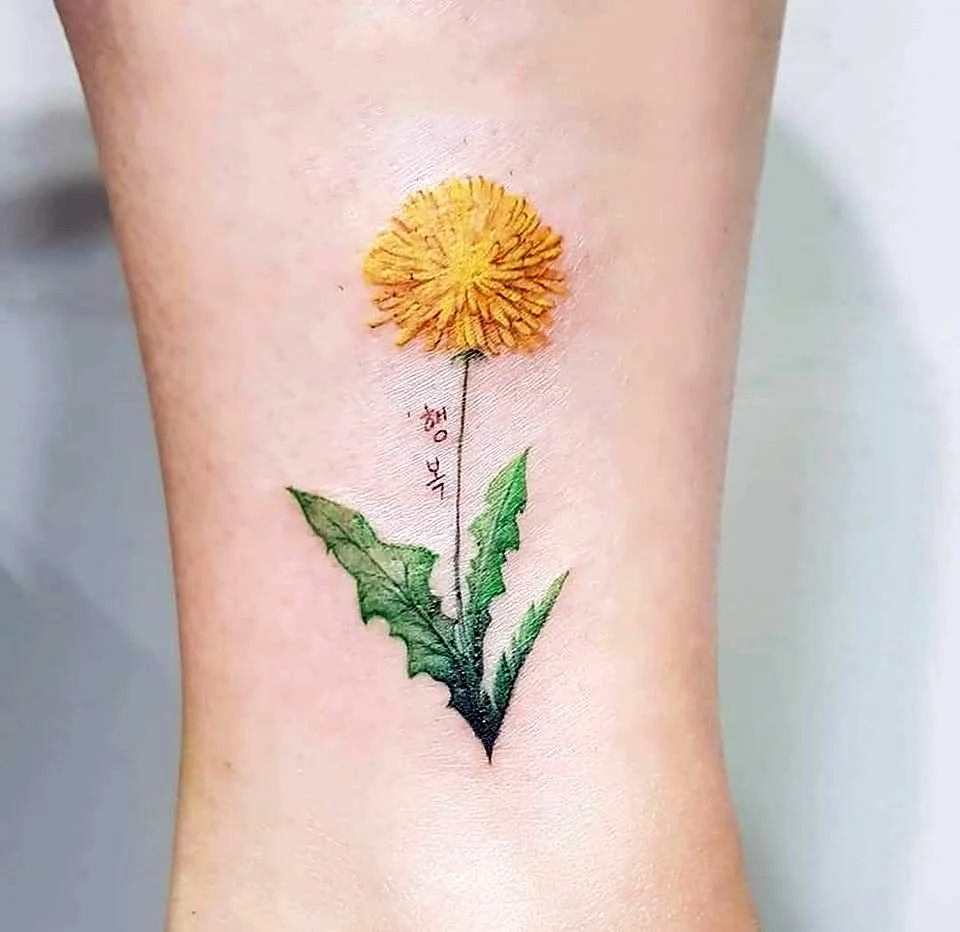 Yellow Dandelion Tattoo