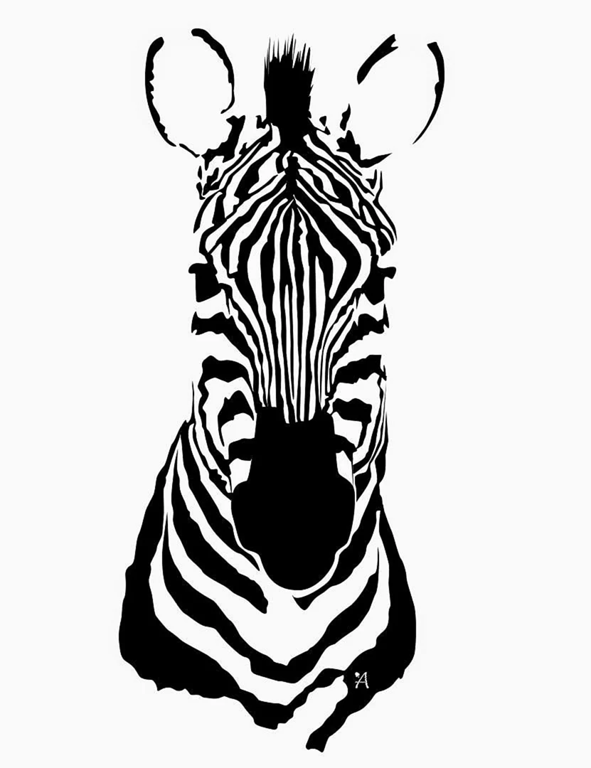 Zebra linocut