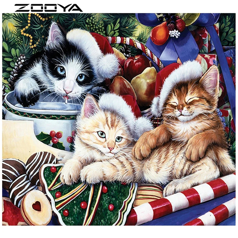 Алмазная мозаика Рождественский кот