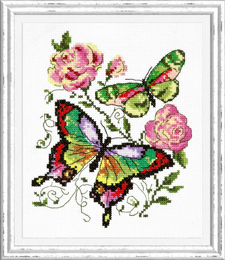 Чудесная игла 42-04 бабочки и розы