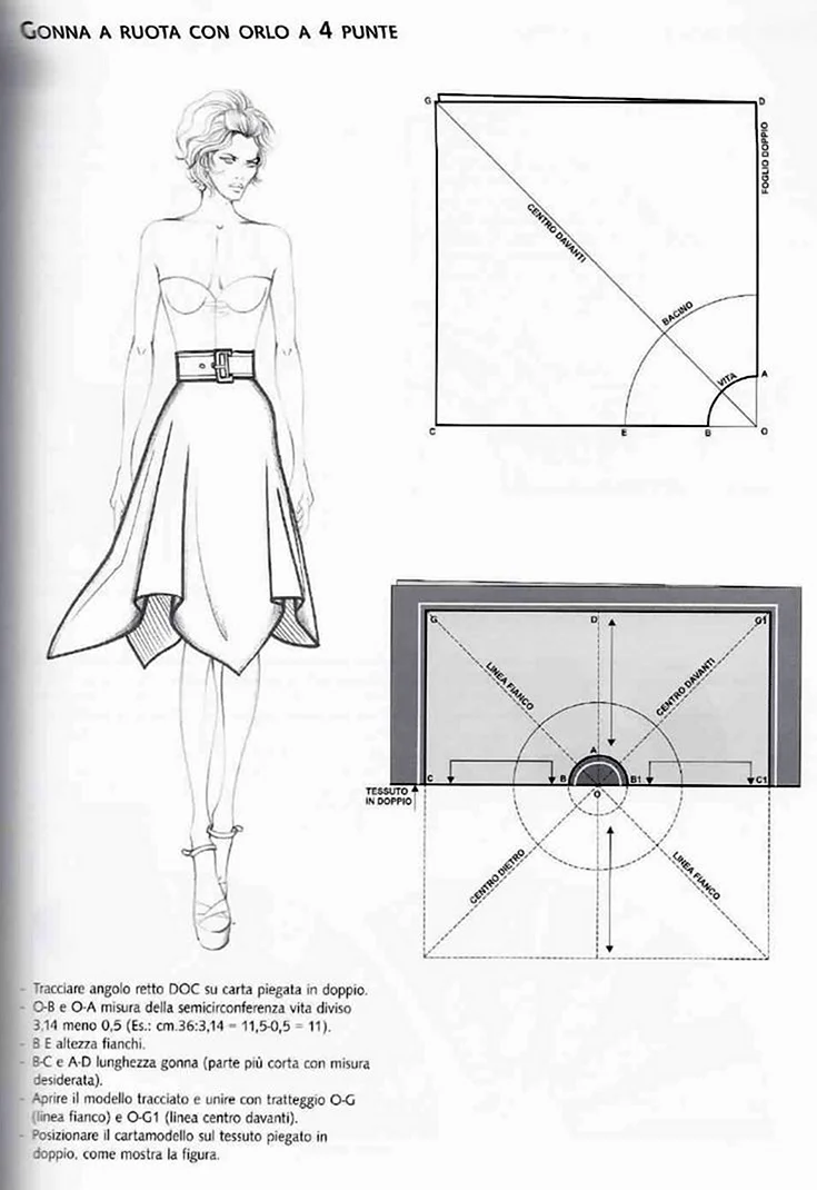Многослойная асимметричная юбка бохо выкройка
