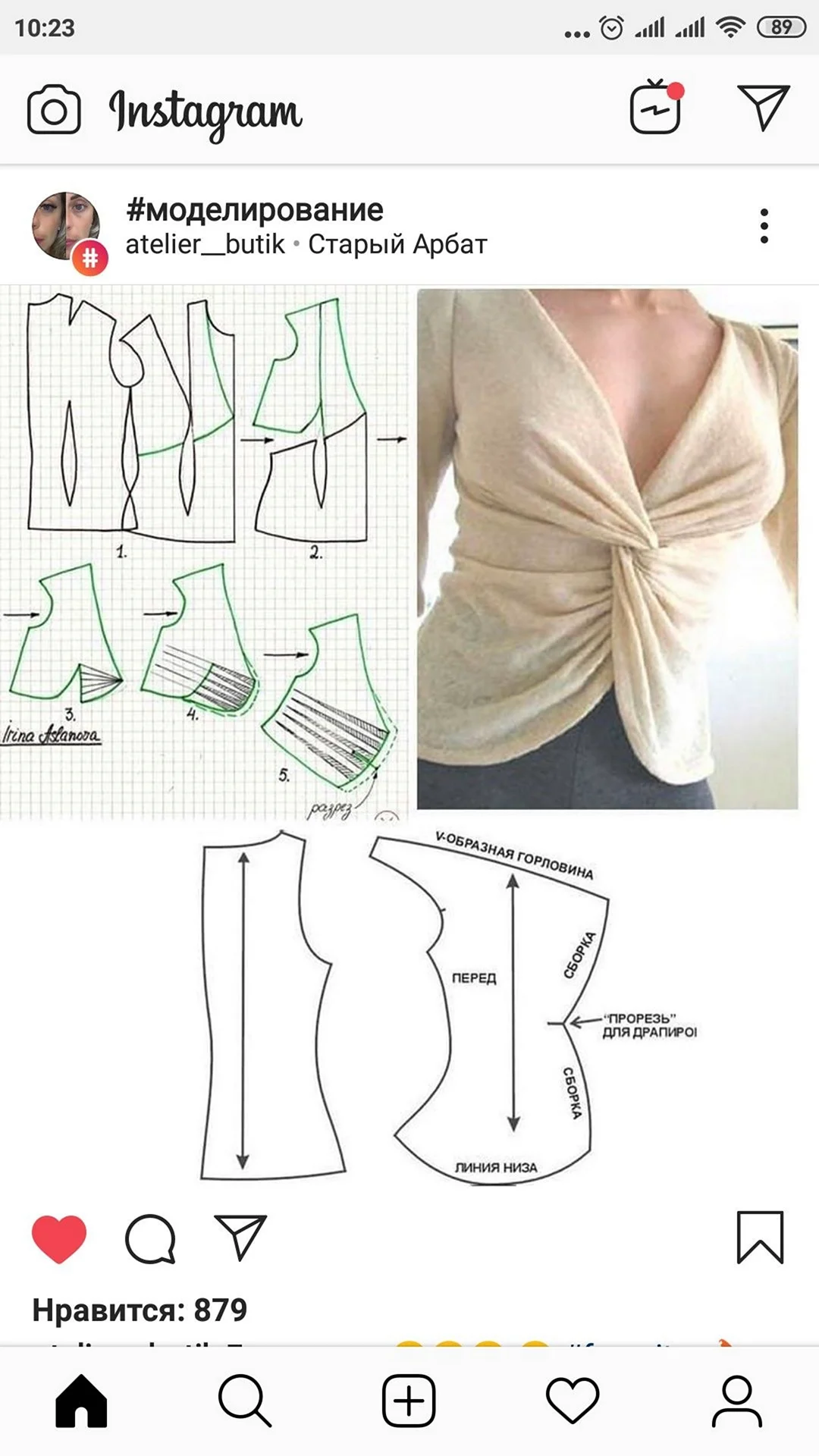 Моделирование блузок с драпировкой